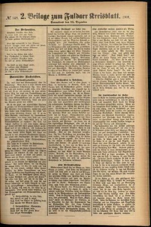 Dritte Ausgabe vom Samstag, den 14. Dezember 1901.
