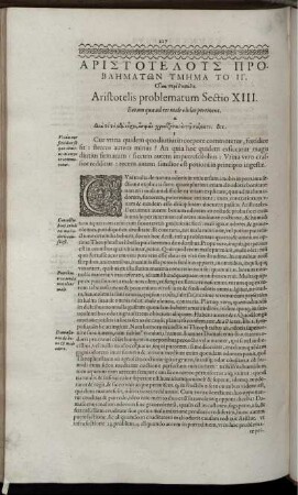 Aristotelis problematum Sectio XIII. Eorum quae ad res male olidas pertinent
