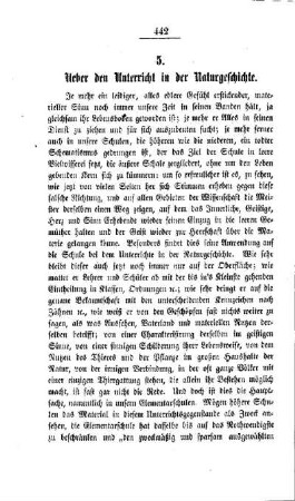 Ueber den Unterricht in der Naturgeschichte
