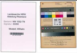 Entnazifizierung Wilhelm Mostert , geb. 08.11.1907 (Kaufmann)