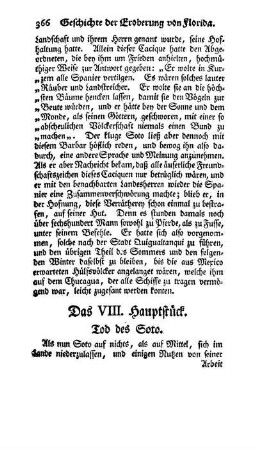 Das VIII. Hauptstück - Tod des Soto.