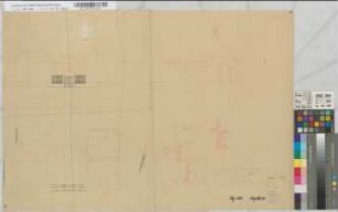 Abortgebäude Bahnhof Haltern, Blatt 1: Grundriß, Ansicht [mit Korrekturen], M. 1:50 Hge