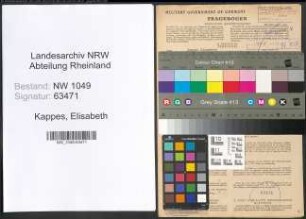 Entnazifizierung Elisabeth Kappes , geb. 20.05.1898 (Lehrerin)