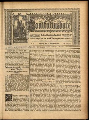 Erste Ausgabe vom Sonntag, den 17. November 1907.