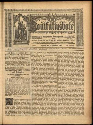Erste Ausgabe vom Sonntag, den 17. November 1907.