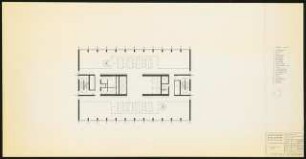 Hochschulbibliothek, Karlsruhe Neubau: 2. OG, Grundriss Empore mit Legende und Möblierung, 1:100