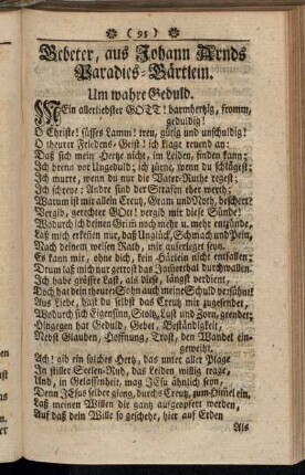 Gebete, aus Johann Arnds Paradies-Gärtlein