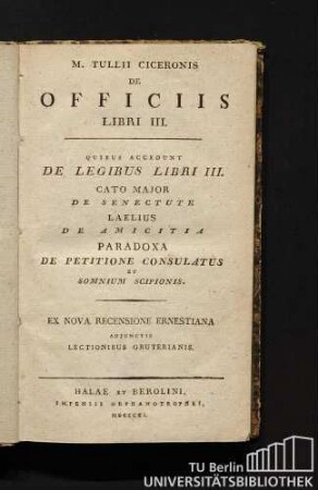 M. Tullii Ciceronis De Officiis Ad Marcum Filium