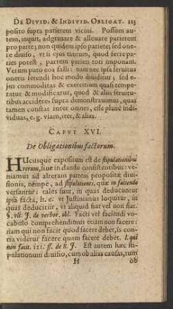 Caput XVI. De obligationibus factorum