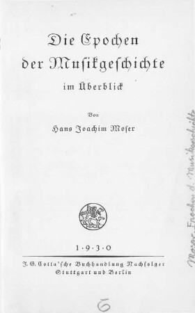 Die Epochen der Musikgeschichte im Überblick