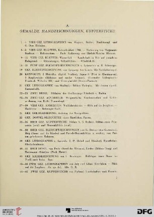 A. Gemälde, Handzeichnungen, Kupferstiche (Nr. 1-119)