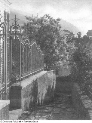 Reisefotos. Italien?. Gasse zwischen Einfriedungsmauern