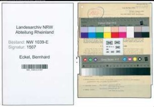 Entnazifizierung Bernhard Eckel , geb. 25.07.1909 (Angestellter)