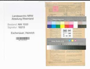 Entnazifizierung Heinrich Eschenauer , geb. 11.11.1886 (Maurer)