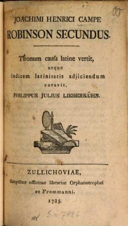 Joachimi Henrici Campe Robinson Secundus
