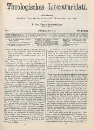 161-162 [Rezension] The Annual of the American Schools of Oriental Research ; Vol. XVI