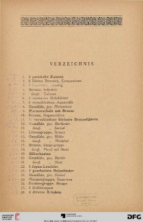 Verzeichnis (Nr. 1-402)
