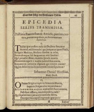 Epicedia Serius Transmissa.