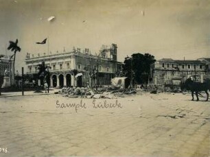 Havanna, Kuba. Baustelle am Placa del Armas