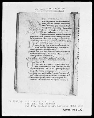Graduale-Sakramentar-Lektionar (Missale) — Ordinarium Missae, Folio 114recto-117verso — ---, Folio 114recto-117versoInitiale D(eus qui), Folio 139verso
