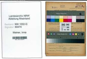 Entnazifizierung Irma Weiner, geb. 14.01.1903 (Schneiderin)