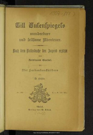 Till Eulenspiegels wunderbare und seltsame Abenteuer