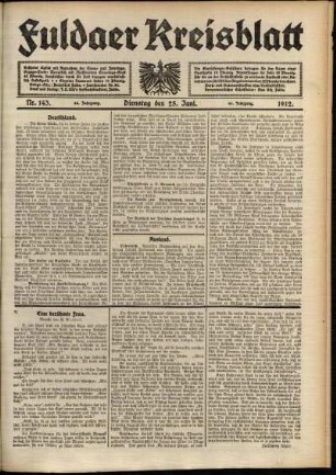 Ausgabe vom Dienstag, den 25. Juni 1912.
