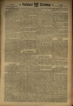Zweite Ausgabe vom Donnerstag, den 03. August 1911.