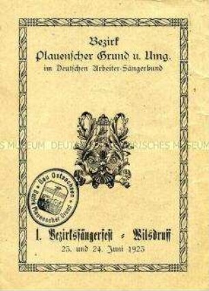 Programm des Bezirkssängerfestes in Wilsdruff 1925