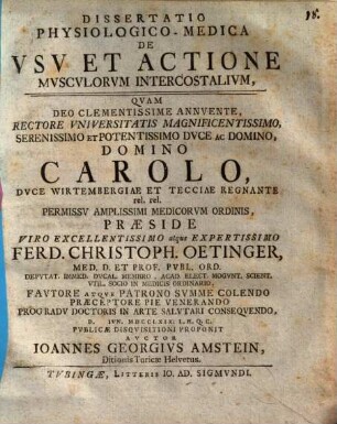 Diss. phys.-med. de usu et actione musculorum intercostalium