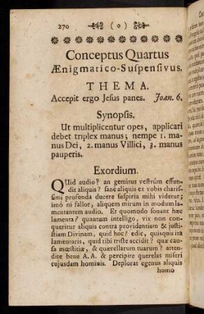 270-277, Conceptus Quartus. Aenigmatico-Suspensivus.