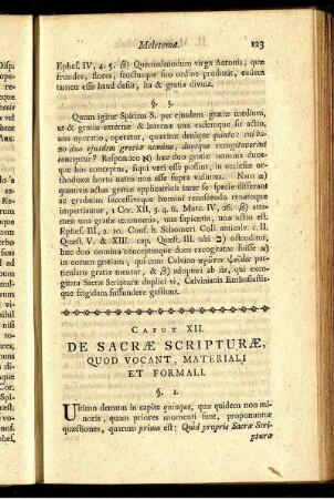 Caput XII. De Sacrae Scripturae, Quod Vocant, Materiali Et Formali.