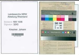 Entnazifizierung Johann Kreutner , geb. 01.11.1900 (Landwirt)