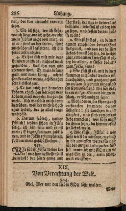 XIX. Von Verachtung der Welt