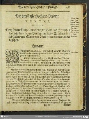 Die dreissigste Hochzeit-Predigt
