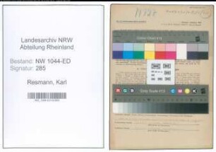 Entnazifizierung Karl Resmann , geb. 27.12.1907 (Drogist)