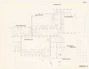 Sportzentrum, Berlin-Britz Schinkelwettbewerb 1970: Grundriss, Ebene 1
