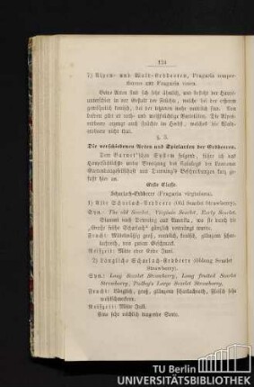 § 3. Die verschiedenen Arten und Spielarten der Erdbeeren.