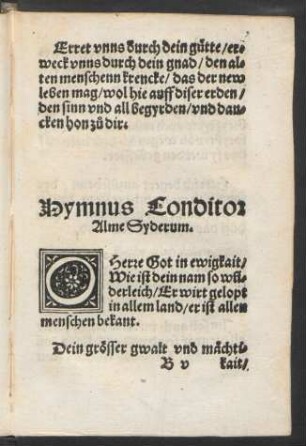 Hymnus Conditor || Alme Syderum. ||