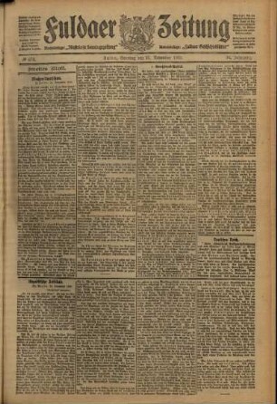 Zweite Ausgabe vom Samstag, den 27. November 1909.