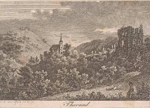 Blick auf die Stadt- und Bergkirche und die Burgruine in Tharandt