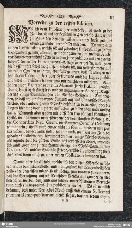 Vorrede zu der ersten Edition