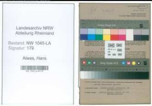 Entnazifizierung Hans Alwes , geb. 01.11.1919 (Angestellter)