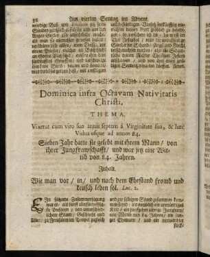 38-55, Dominica infra octavam Nativitatis Christi. - Dominica I. post Epiphaniam.