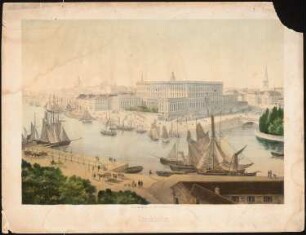 Königliches Schloss, Stockholm: Ansicht mit dem Hafen