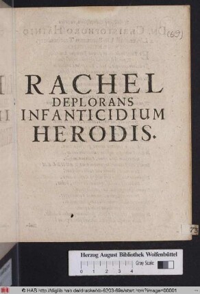 Rachel Deplorans Infanticidium Herodis