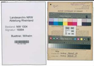 Entnazifizierung Wilhelm Buettner , geb. 16.11.1894 (Rangierer)
