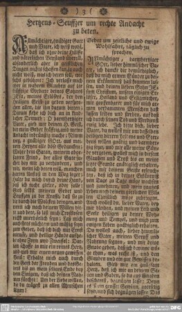 Hertzens-Seuffzer um rechte Andacht zu beten