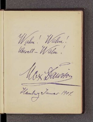 Max Dawison. – Hamburg, ??.01.1901