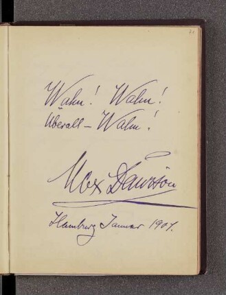 Max Dawison. – Hamburg, ??.01.1901